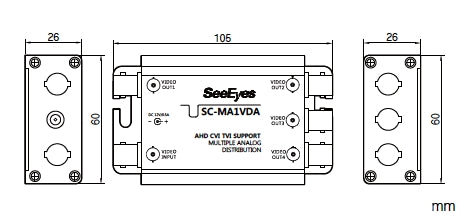 4-fach Signalverteiler, HD-TVI, AHD, HD-CVI und analoge Signalübertragung, Signalverstärkung – SC-MA1VDA