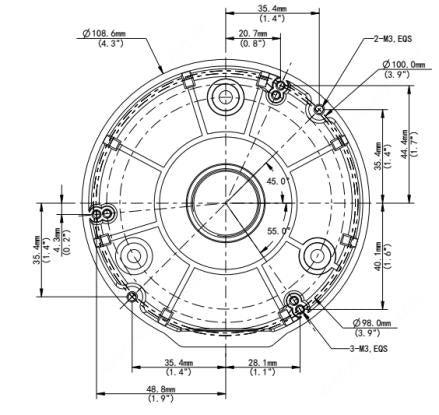 BALTER X Anschlussdose / Junction Box für mini Dome-Kameras mit Fixbrennweite, D106.6 x 36 mm, Aluminium, Weiß – BCC-A01JB