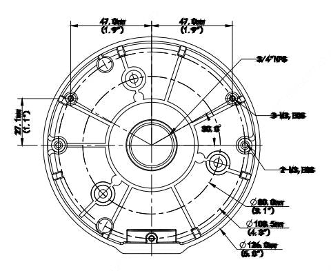 BALTER X Anschlussdose / Junction Box für Eyeball- Mini-PTZ- und Dome-Kameras mit VF-/Motorzoom-Objektiven, D126 x 36 mm, Alu