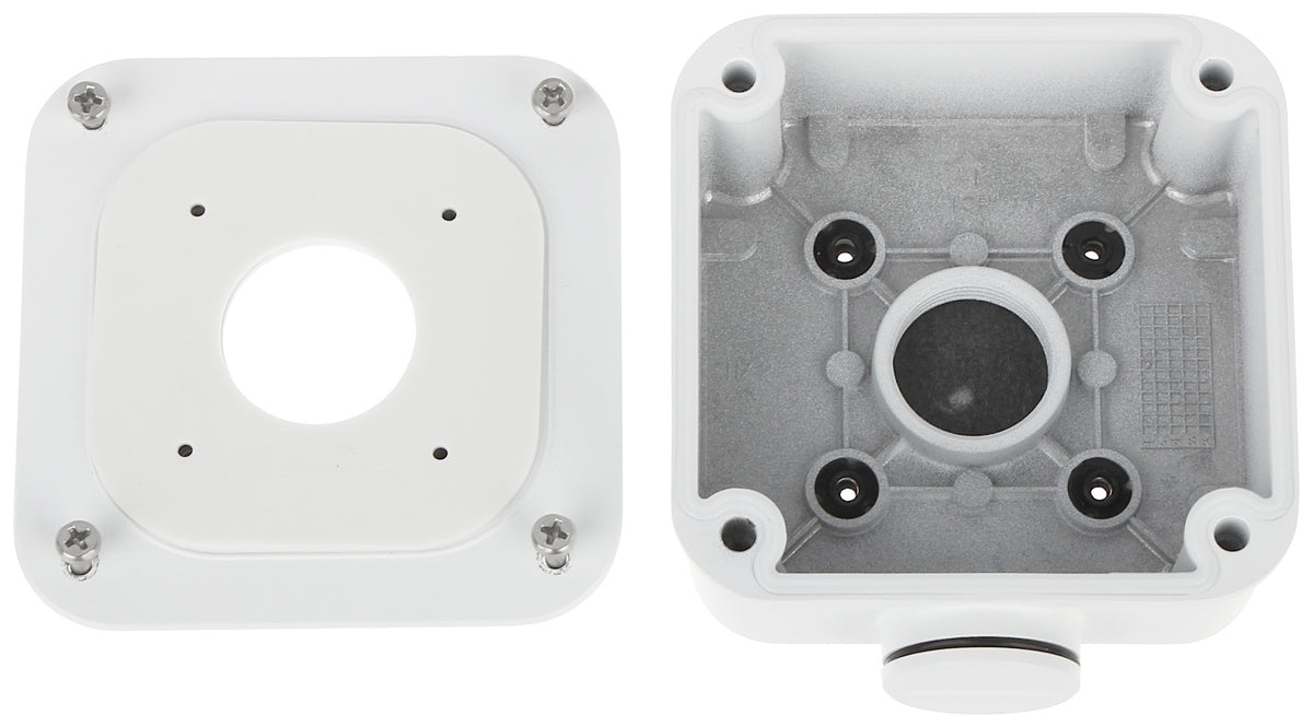 BALTER X Kleine Anschlussdose / Mini Junction Box für Außenkameras mit Fixbrennweite und rechteckiger Wandhalterung, 93 x 93