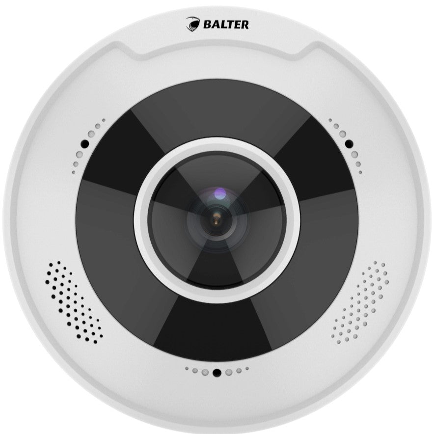 BALTER X ECO IP Fisheye Kamera mit 5.0MP, 360° Panorama Kamerawinkel, 2592x1944, Nachtsicht 10m, WDR 120dB, Ultra H.265, Mikr