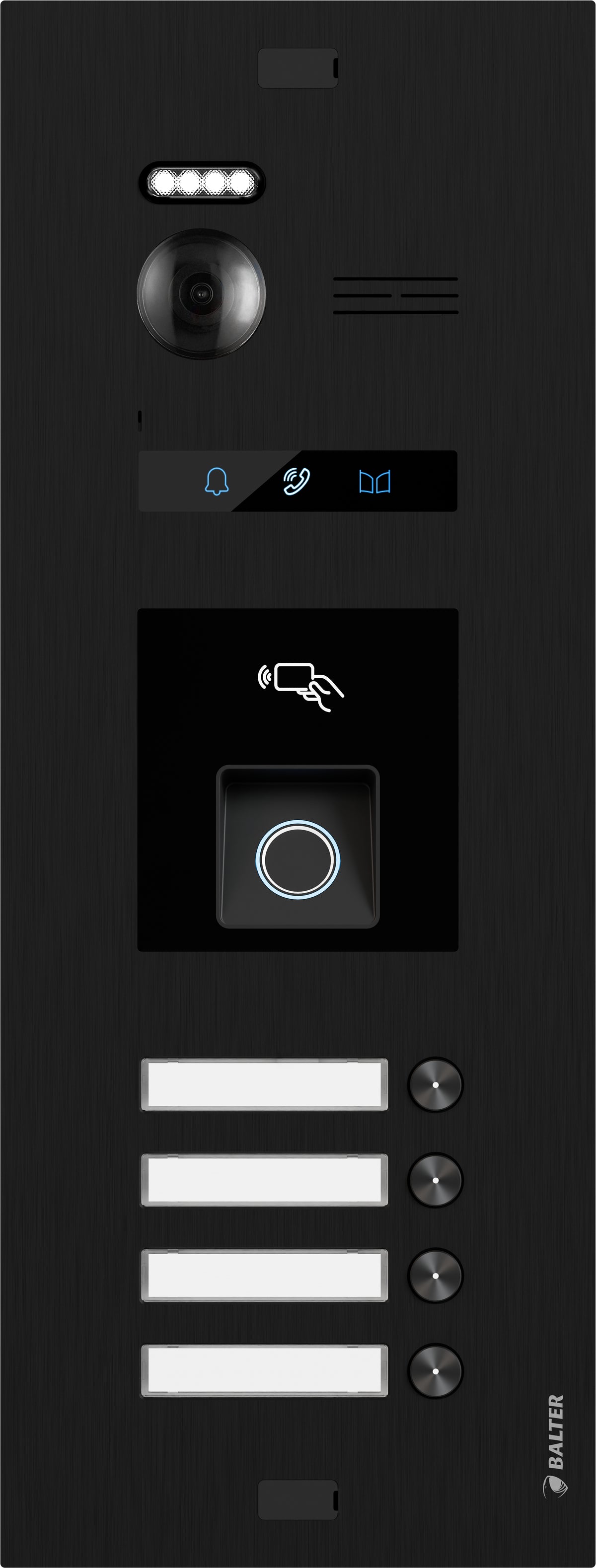 BALTER EVO HD Fingerprint IP-Türstation – EVO-HD-BLACK-FN-4FAM