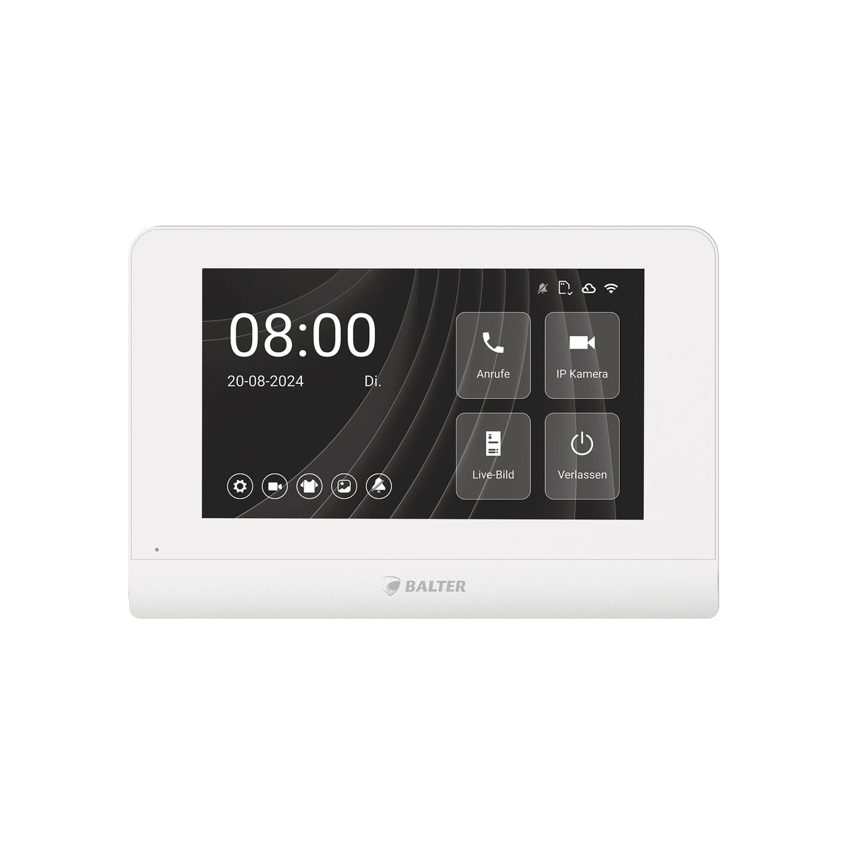 BALTER ENTRI-7-WIFI 7" Monitor in Weiß mit WLAN-Funktion, Touchscreen Display, 2-Draht BUS Technologie, APP-Anbindung, Unters