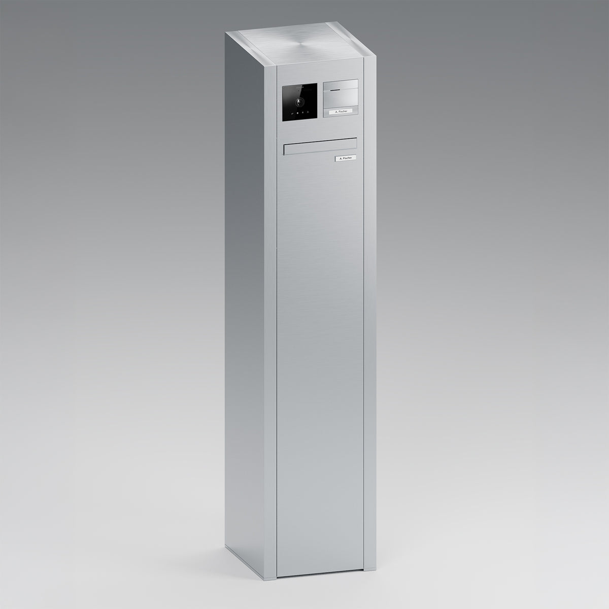 BALTER Standbriefkasten geschlossen für 1 Einheit, integrierte EVO-HD-PRO-Module: Kameramodul und Audiomodul mit 1 Ruftaste,