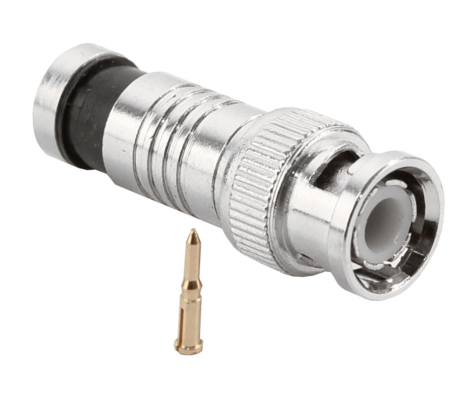 NEOSTAR BNC Kompressions-Stecker für RG6 und RG59 Videokabel mit Gold-Pin – BM-Z06