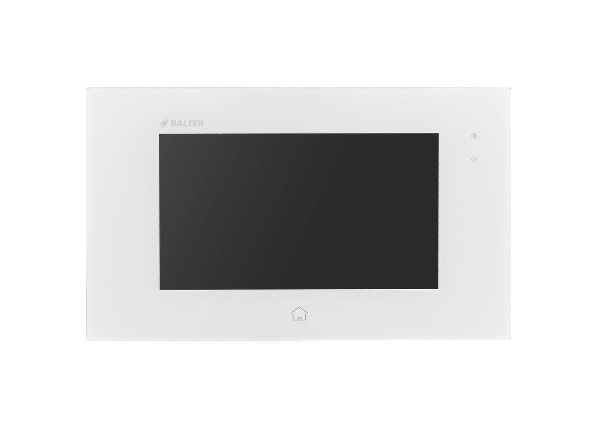 BALTER JUNO 7 " Videostation, Touchscreen Bildschirm, 2-Draht BUS Technologie, Plexiglas, Interkom, microSD-Slot, Weiß – JUNO