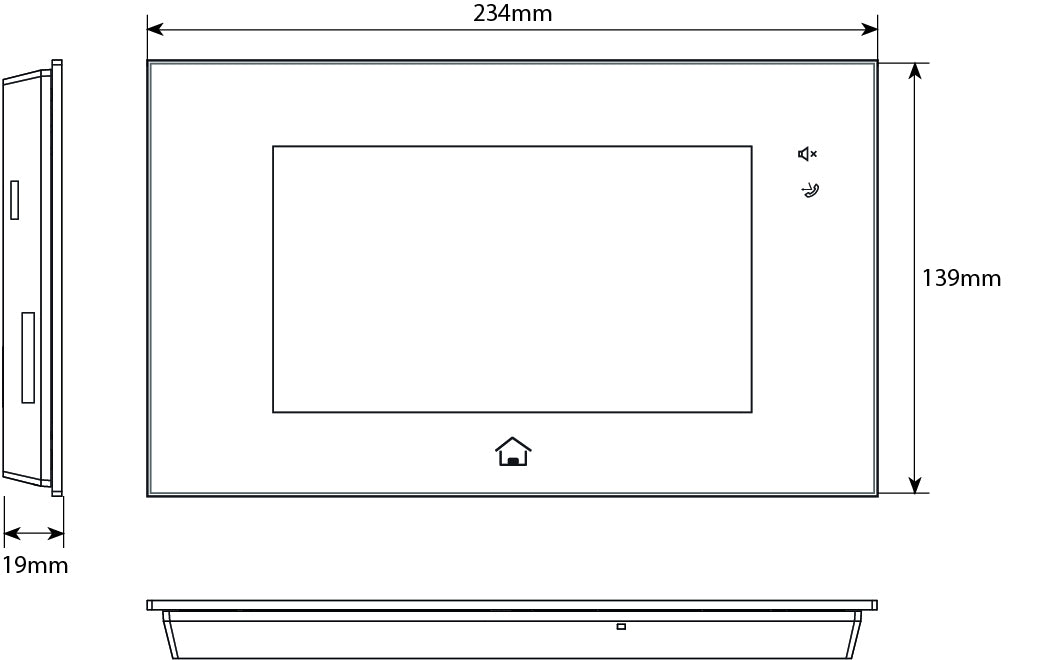 BALTER JUNO 7 " Videostation, Touchscreen Bildschirm, 2-Draht BUS Technologie, Plexiglas, Interkom, microSD-Slot, Weiß – JUNO