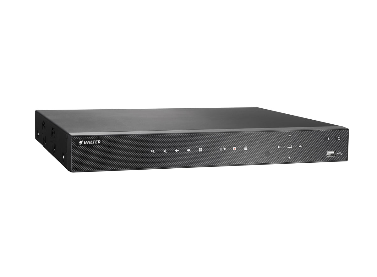 BALTER 16+8-Kanal Hybrid HD-TVI/AHD/CVI + IP Videorekorder, H.264, 5MP / 4MP, Audio, P2P, Balter CMS, HDMI 4K, 12V DC – BHR-4