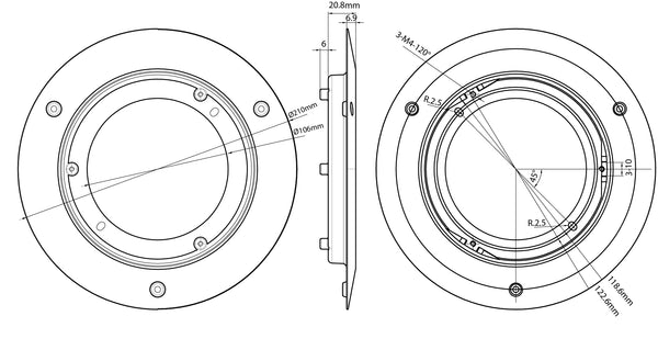 Deckeneinbaukit aus Aluminium für vandalensichere Dome-Kameras, weiß – CM-DOME-01