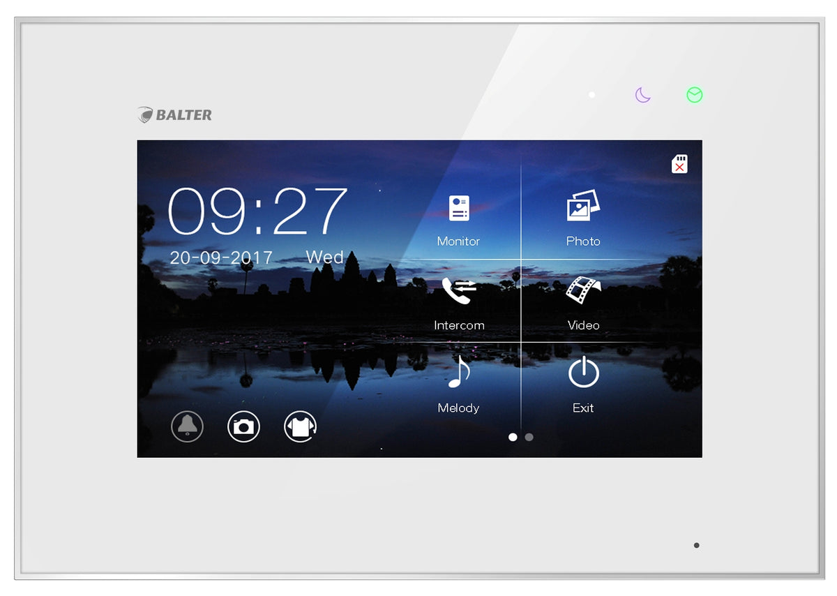BALTER EVO 7 " Videostation, Kapazitive Touchscreen-Technologie, 2-Draht BUS, Plexiglas, Interkom, microSD-Slot, Weiß – EVO-7