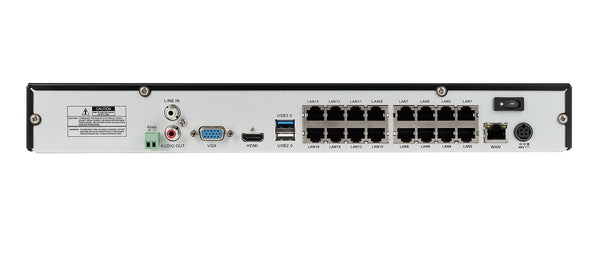 BALTER 16-Kanal PoE 4K Netzwerk Videorekorder, 3840×2160p, H.265, P2P, Videoanalyse, Tripple-Stream, Balter CMS, HDMI 4K, 48V