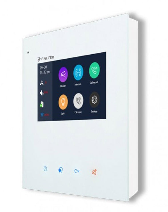 BALTER JUNO 4.3" Videostation, Touchscreen Bildschirm, 2-Draht BUS Technologie, Plexiglas, Interkom, microSD-Slot, Weiß – JUN