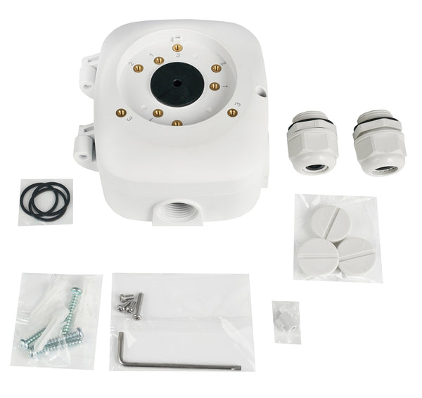BALTER Professionelle Junction Box für Außenkameras der Balter Small Business Serie, Wandmontage geeignet, Weiß – BAL-JB1050W