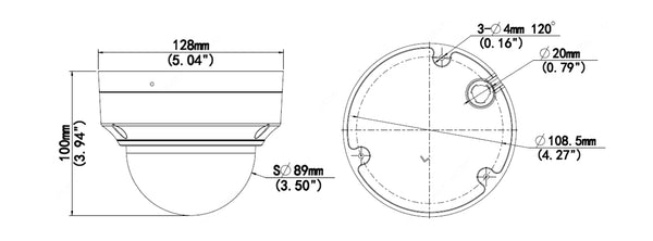 BALTER X ECO Vandalensichere IP Dome-Kamera mit 5.0MP, 2.8-12mm Motorzoom, AutoFocus, Nachtsicht 40m, WDR 120dB, VCA, Privatz