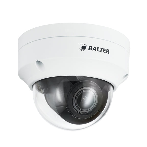 BALTER X ECO Vandalensichere IP Dome-Kamera mit 5.0MP, 2.8-12mm Motorzoom, AutoFocus, Nachtsicht 40m, WDR 120dB, VCA, Privatz