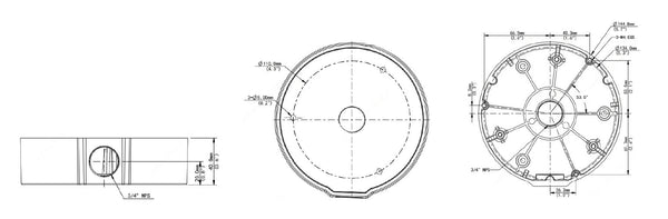 BALTER X Anschlussdose / Junction Box für PRO Dome-Kameras mit Vario- und Motorzoom-Objektiven, D144.8 x 40 mm, Wand- und Dec