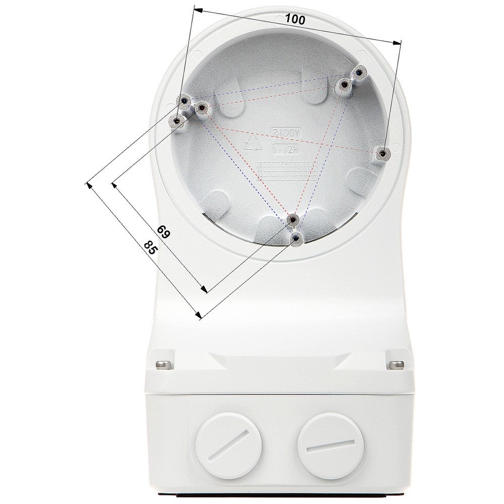 BALTER X Wandhalterung mit Anschlussdose / Junction Box für PRO Dome-Kameras mit Vario- und Motorzoom-Objektiven, 125 x 125 x