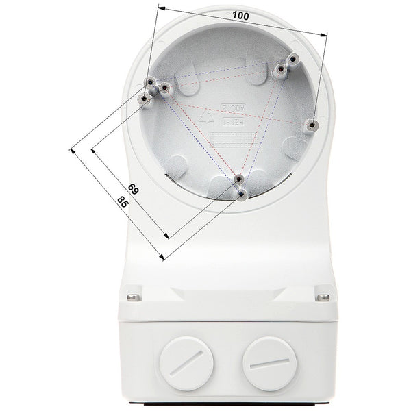 BALTER X Wandhalterung mit Anschlussdose / Junction Box für PRO Dome-Kameras mit Vario- und Motorzoom-Objektiven, 125 x 125 x