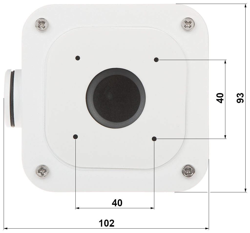 BALTER X Kleine Anschlussdose / Mini Junction Box für Außenkameras mit Fixbrennweite und rechteckiger Wandhalterung, 93 x 93 
