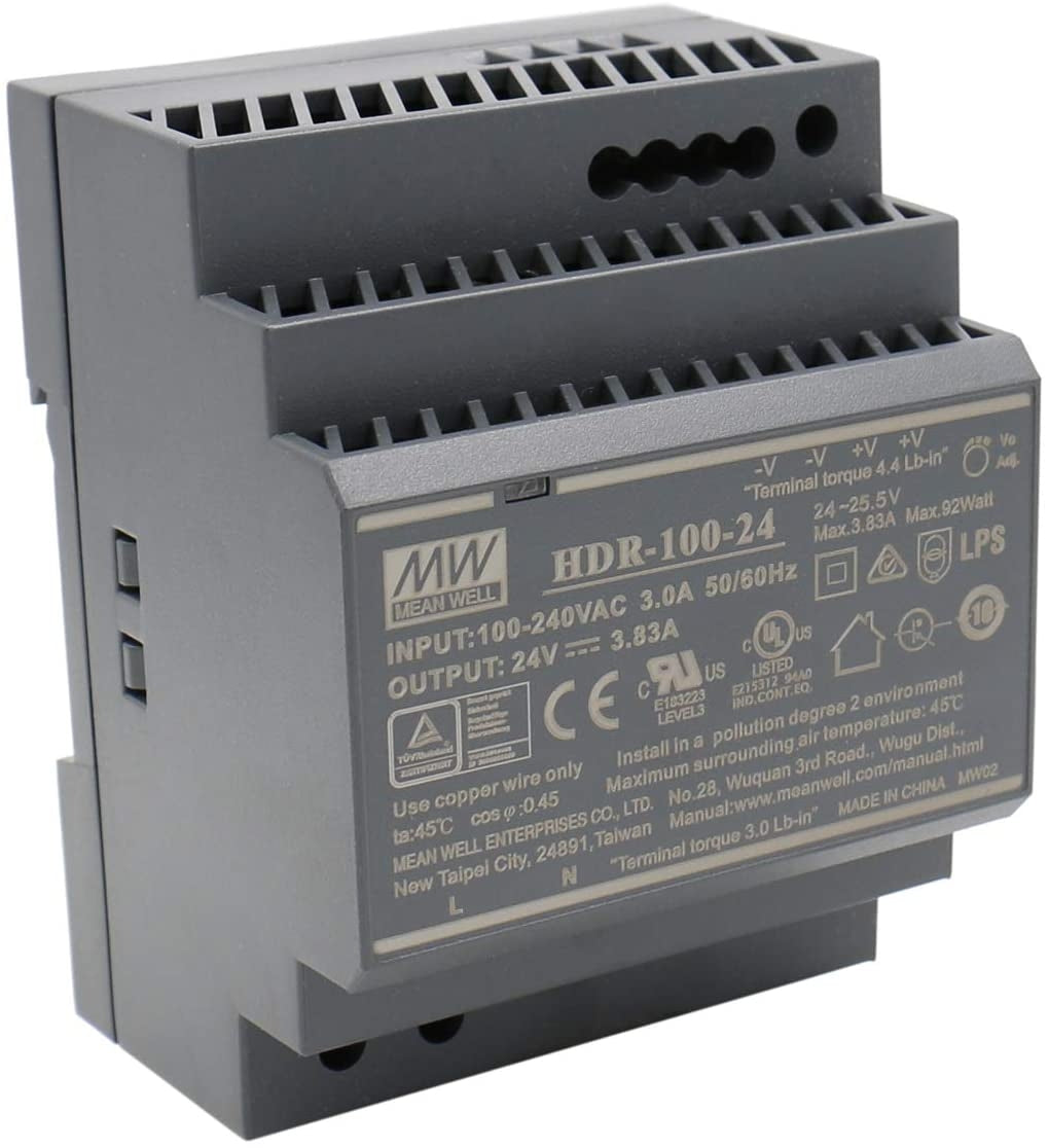 Hutschienen-Netzteil HDR 24V DC, 100 Watt, 3.83A Netzteil auf die DIN-Schiene – HDR-100-24