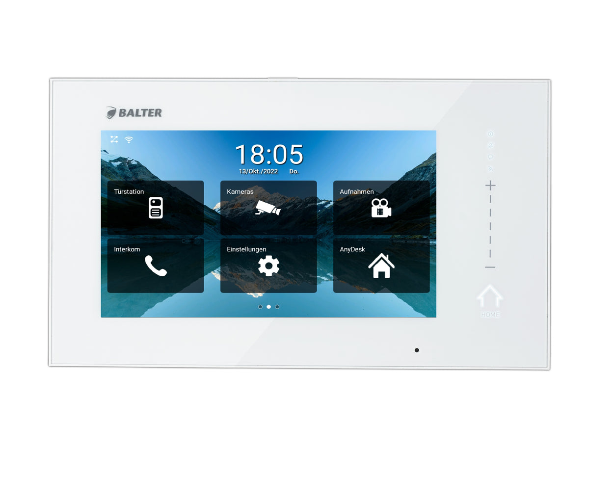 BALTER ERA HD-Monitor mit 7 Zoll IP Touchscreen-Bildschirm, IP über 2-Draht BUS, WiFi + Cloud Anbindung, HD-Bildschirm, Kapaz