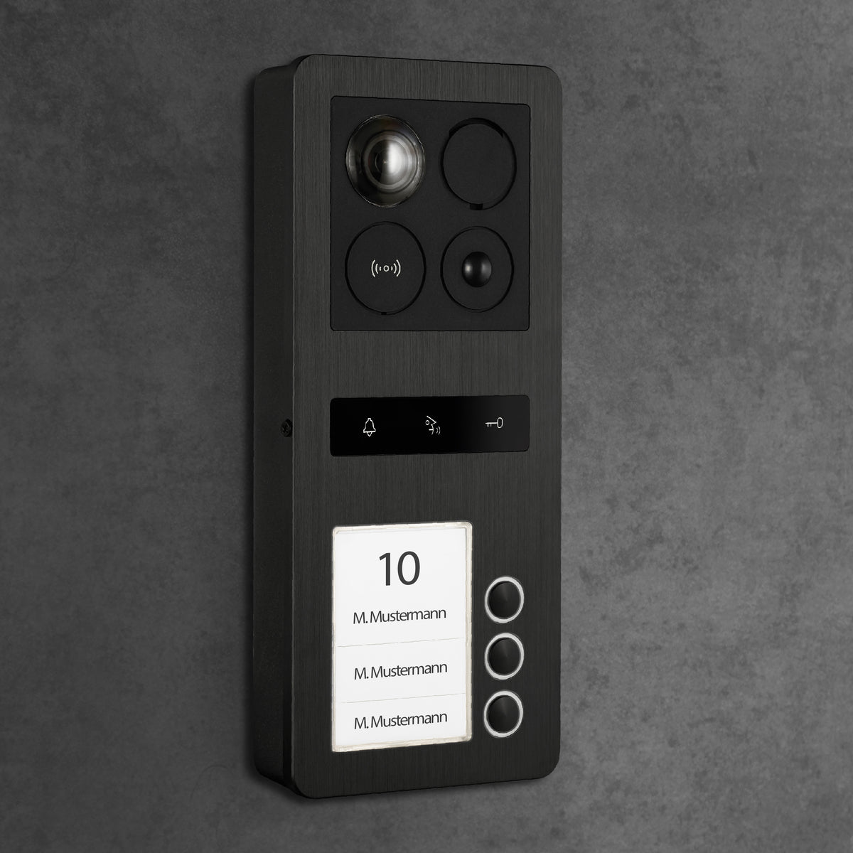 BALTER ERA IP-Türstation – Schwarz, Aufputz, 3 Klingeltasten