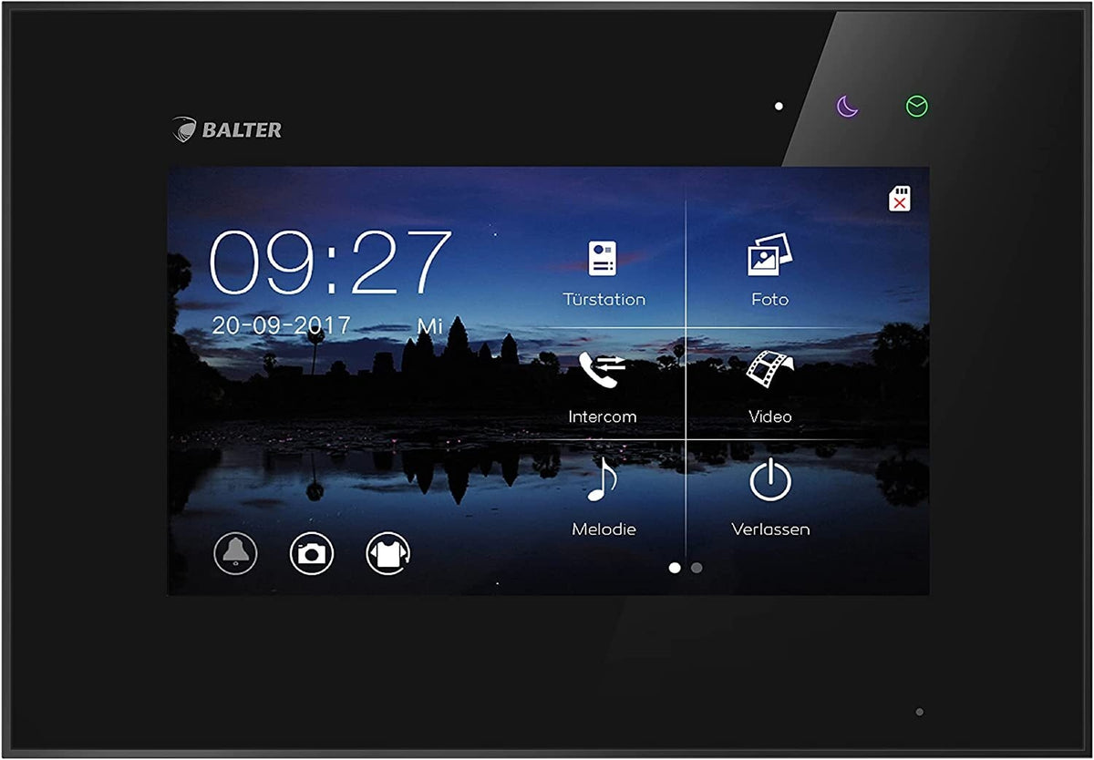 BALTER EVO 7 " Videostation, Kapazitive Touchscreen-Technologie, 2-Draht BUS, Plexiglas, Interkom, microSD-Slot, Schwarz – EV