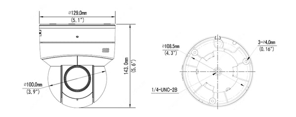BALTER X ECO IP Mini-PTZ-Kamera mit 2.0MP, 5X Zoom, 1920x1080p, Nachtsicht 30m, WDR 120dB, Ultra H.265, VCA, 60°/Sek. Geschwi