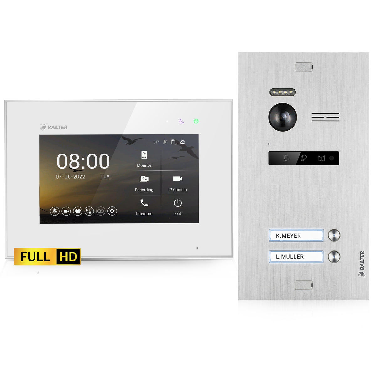 BALTER EVO HD 2-Draht IP-BUS Komplettsystem – EVO-HD-KIT-2FAM