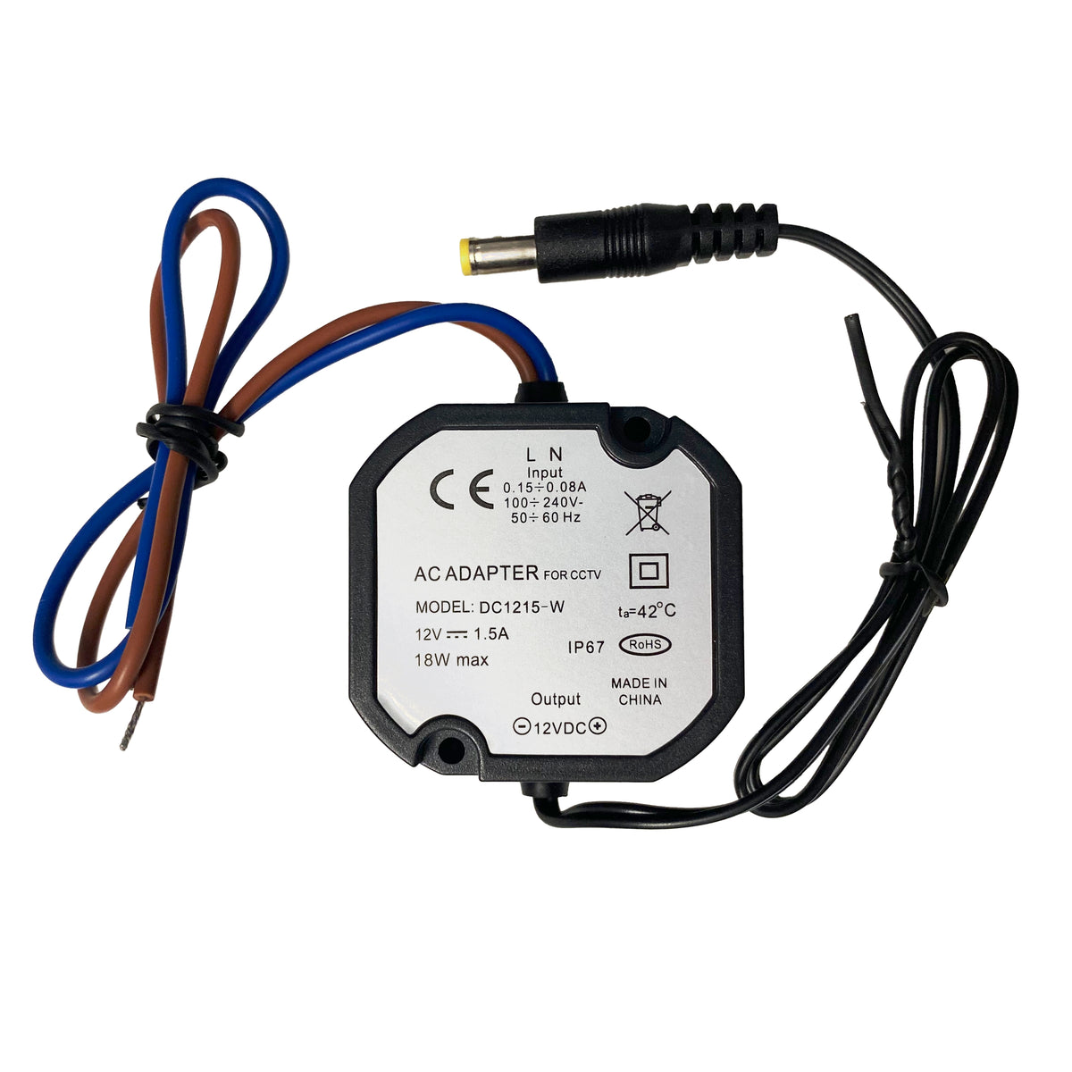 PSDC Stecker-Netzteil für eine Kamera, 12V DC 1,5Ah (18 Watt) – PSDC1215