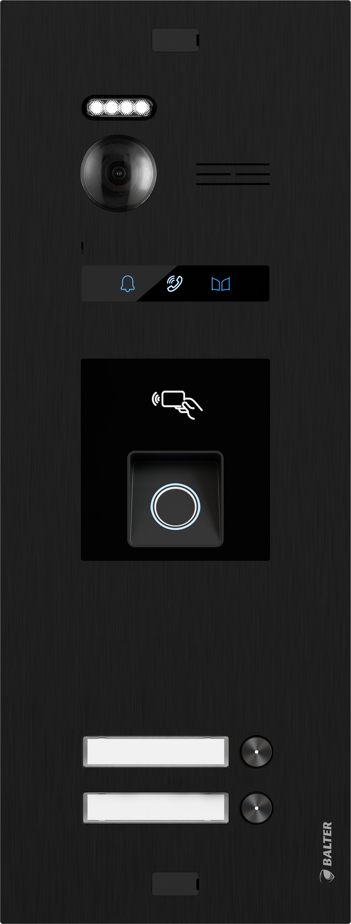 BALTER EVO HD Fingerprint IP-Türstation – EVO-HD-BLACK-FN-2FAM