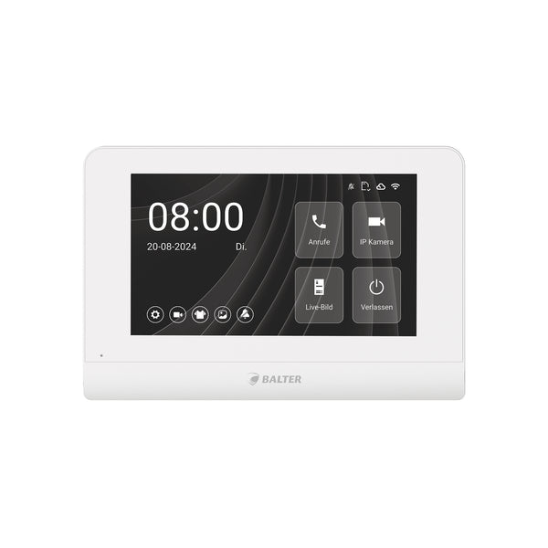 BALTER ENTRI-7-WIFI 7" Monitor in Weiß mit WLAN-Funktion, Touchscreen Display, 2-Draht BUS Technologie, APP-Anbindung, Unters