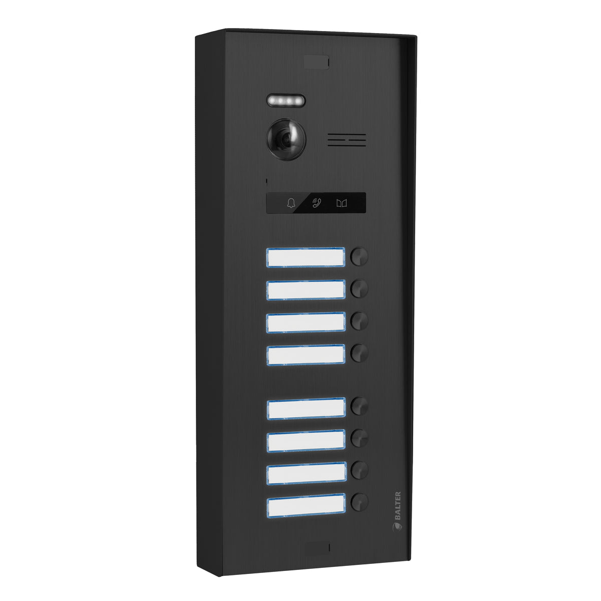 BALTER EVO Black Aufputzmontagehalterung / Regenschild für die EVO-SILVER Türstationen von 5 bis 8 Teilnehmer / Familien – EV