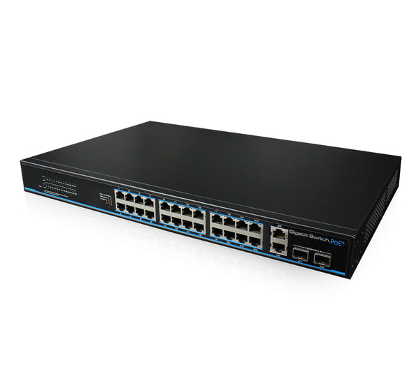 16x PoE+ Netzwerk Smart Gigabit Switch, 4x Gigabit Uplink-Ports (RJ45 + SFP), 170W, 40Gbps Kapazität, One-Key VLAN, Metallgeh
