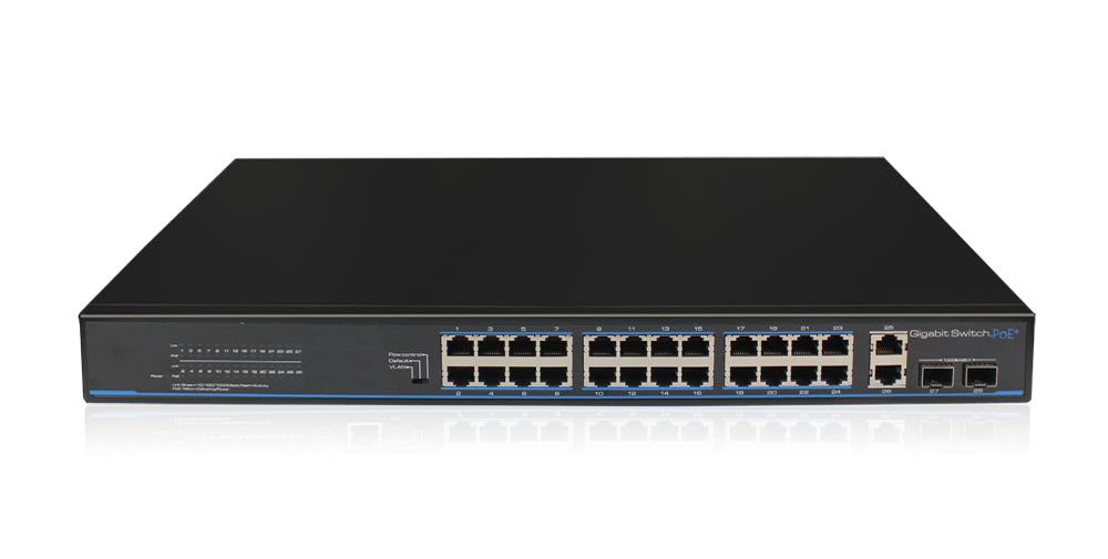 16x PoE+ Netzwerk Smart Gigabit Switch, 4x Gigabit Uplink-Ports (RJ45 + SFP), 170W, 40Gbps Kapazität, One-Key VLAN, Metallgeh