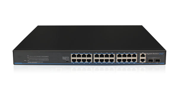 16x PoE+ Netzwerk Smart Gigabit Switch, 4x Gigabit Uplink-Ports (RJ45 + SFP), 170W, 40Gbps Kapazität, One-Key VLAN, Metallgeh