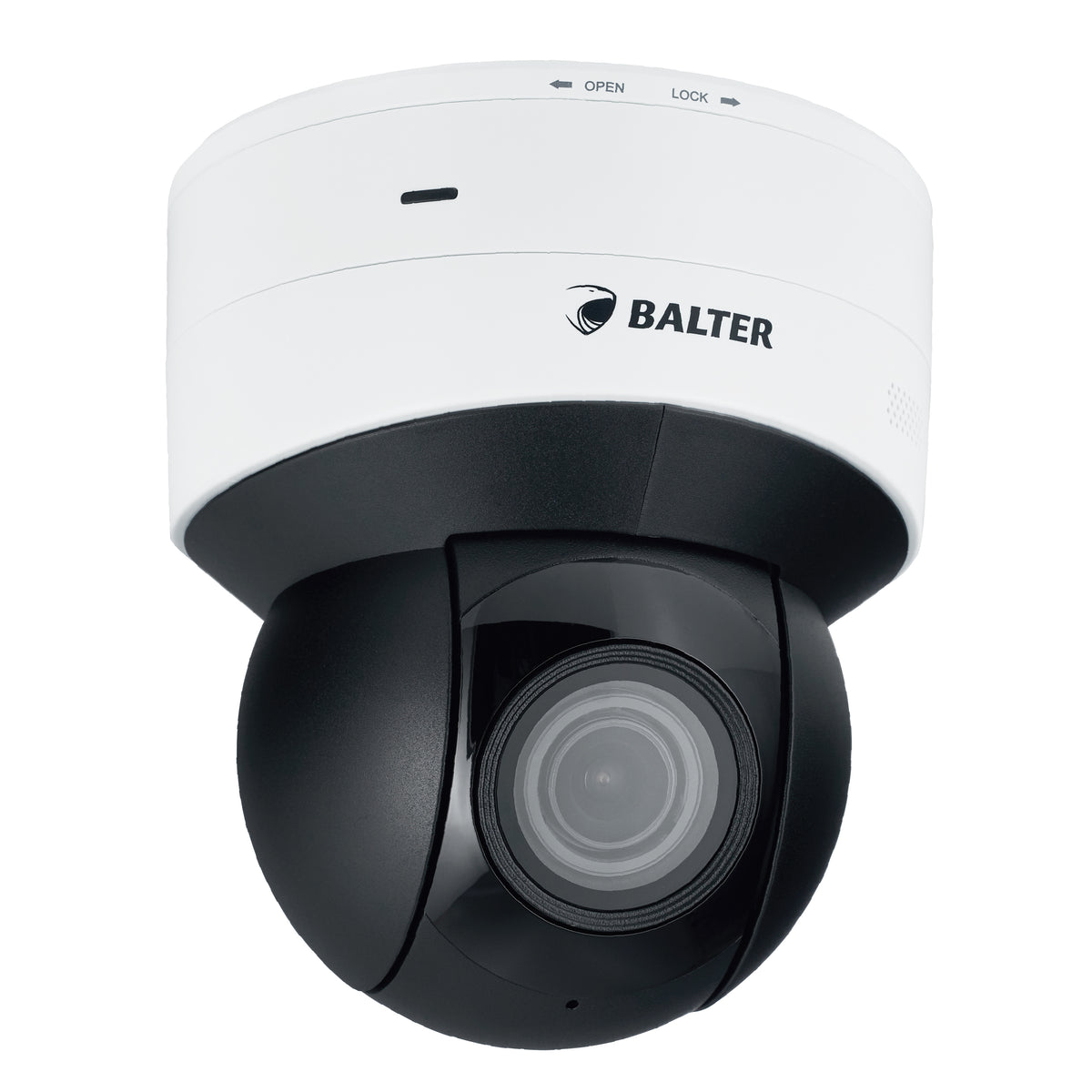 BALTER X ECO IR Mini-PTZ Netzwerk Dome-Kamera mit 5.0 MP, 5× Zoom, 2880×1620, Nachtsicht 30 m, WDR 120 dB, Ultra H.265, VCA, 
