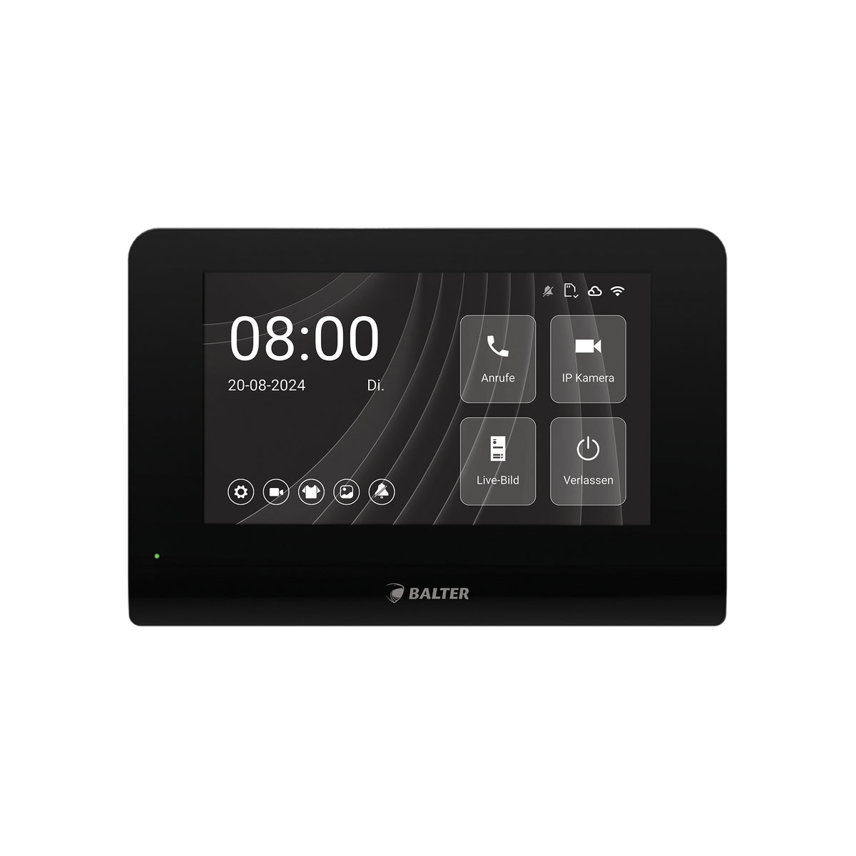 BALTER ENTRI-7-BLACK-WIFI 7" Monitor in Schwarz mit WLAN-Funktion, Touchscreen Display, 2-Draht BUS Technologie, APP-Anbindun