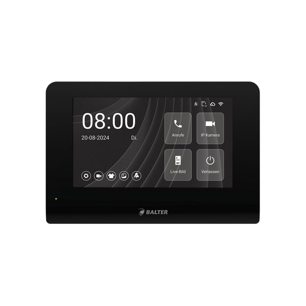 BALTER ENTRI-7-BLACK-WIFI 7" Monitor in Schwarz mit WLAN-Funktion, Touchscreen Display, 2-Draht BUS Technologie, APP-Anbindun