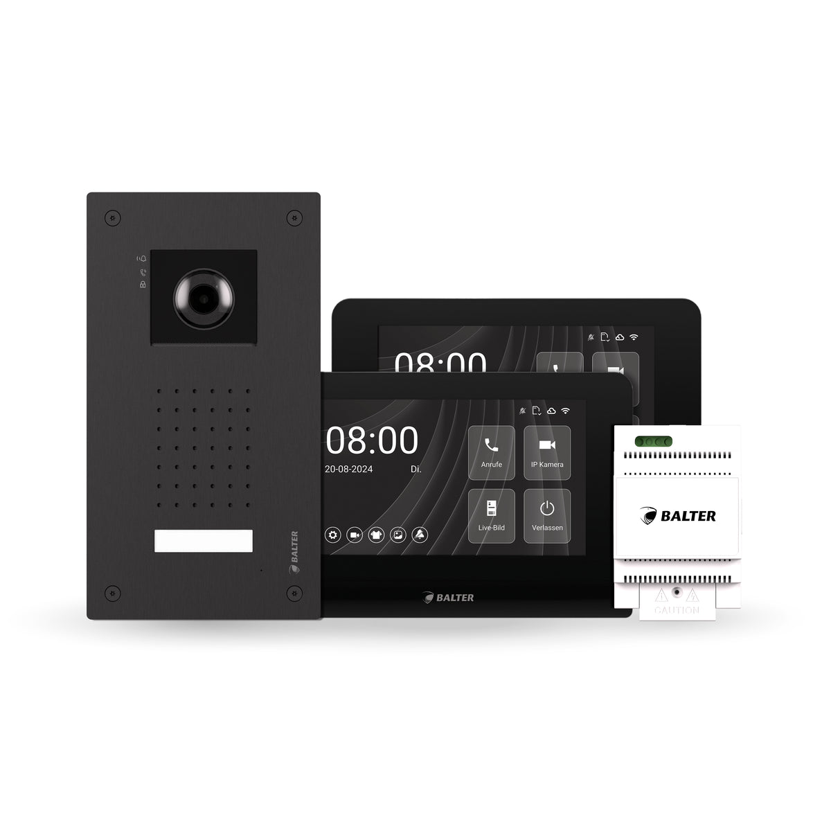 BALTER ENTRI L 2-Draht IP-BUS Komplettsystem – ENTRI-L-SET-BLACK-2M