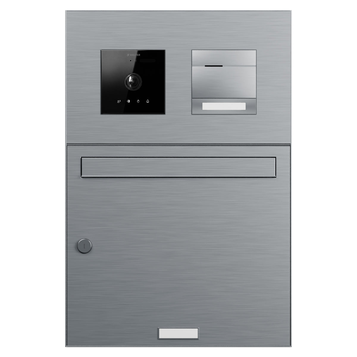 BALTER Aufputzbriefkasten für 1 Einheit, integrierte EVO-HD-PRO-Module: Kameramodul und Audiomodul mit 1 Ruftaste, Video-Türs