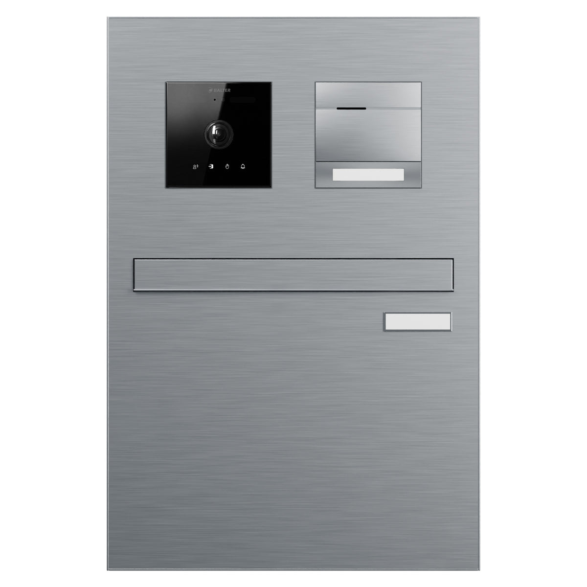 BALTER Durchwurfbriefkasten für 1 Einheit, integrierte EVO-HD-PRO-Module: Kameramodul und Audiomodul mit 1 Ruftaste, Video-Tü
