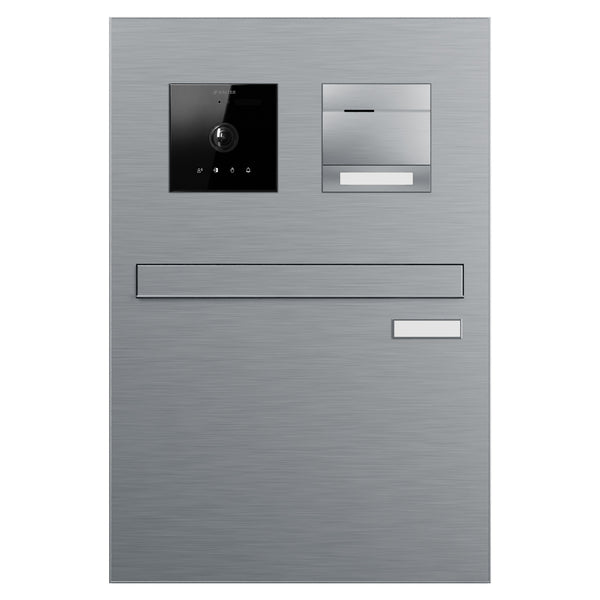 BALTER Durchwurfbriefkasten für 1 Einheit, integrierte EVO-HD-PRO-Module: Kameramodul und Audiomodul mit 1 Ruftaste, Video-Tü