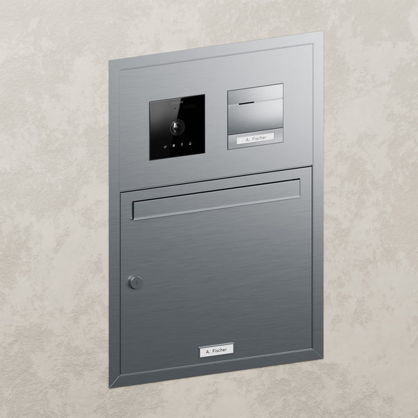 BALTER Unterputzbriefkasten für 1 Einheit, integrierte EVO-HD-PRO-Module: Kameramodul und Audiomodul mit 1 Ruftaste, Video-Tü