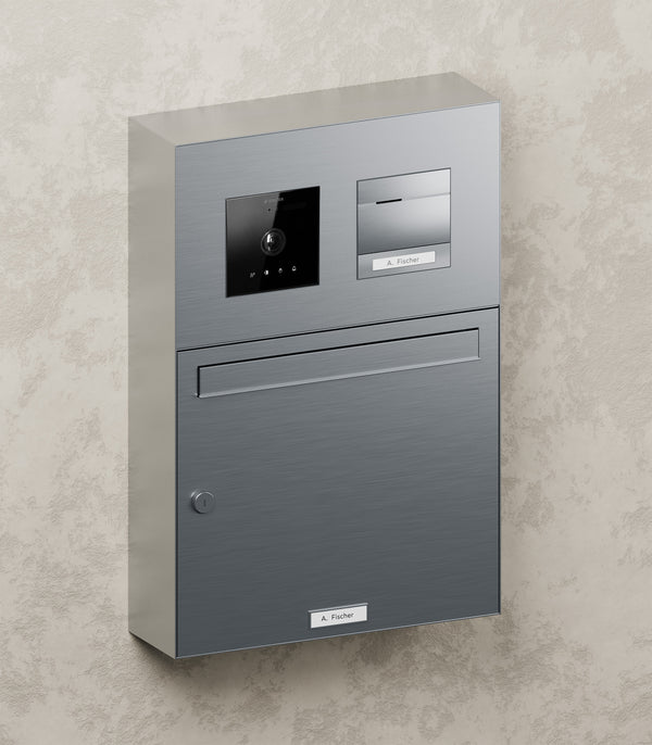 BALTER Aufputzbriefkasten für 1 Einheit, integrierte EVO-HD-PRO-Module: Kameramodul und Audiomodul mit 1 Ruftaste, Video-Türs