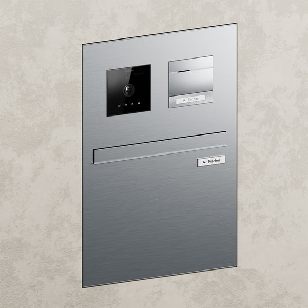 BALTER Durchwurfbriefkasten für 1 Einheit, integrierte EVO-HD-PRO-Module: Kameramodul und Audiomodul mit 1 Ruftaste, Video-Tü