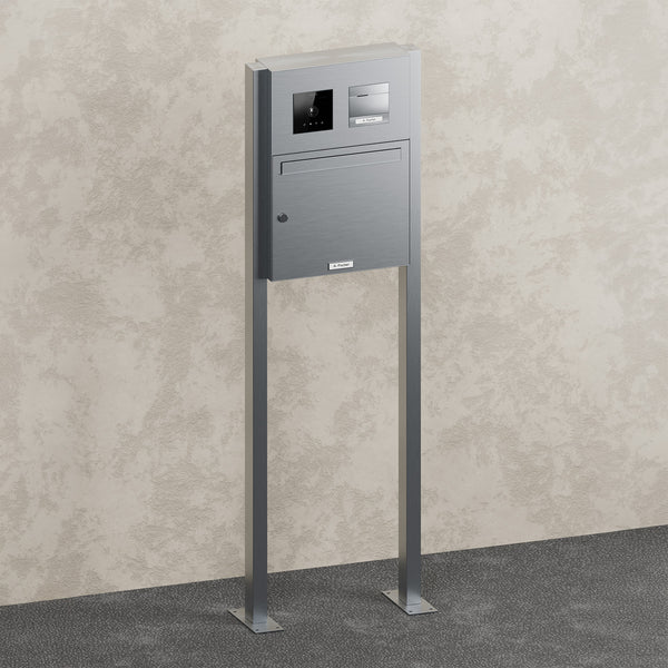 BALTER Standbriefkasten mit offenen Standfüßen für 1 Einheit, integrierte EVO-HD-PRO-Module: Kameramodul und Audiomodul mit 1
