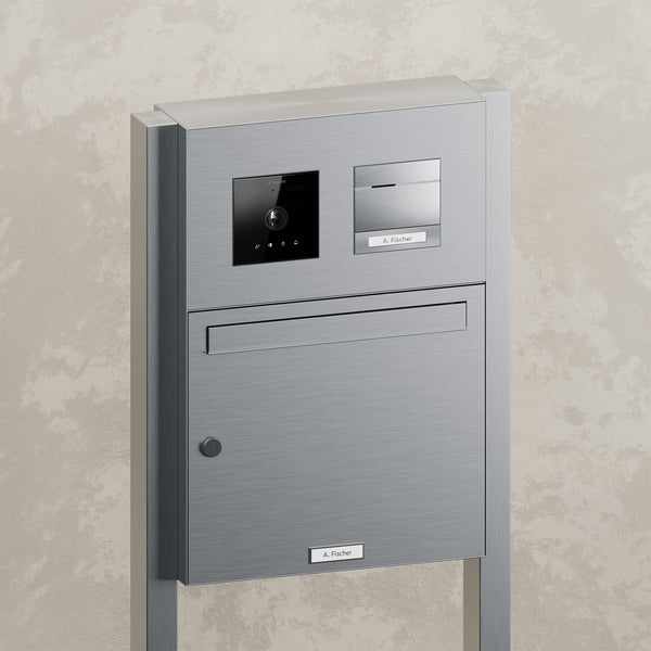 BALTER Standbriefkasten mit offenen Standfüßen für 1 Einheit, integrierte EVO-HD-PRO-Module: Kameramodul und Audiomodul mit 1