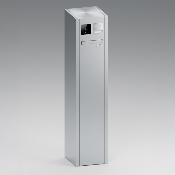 BALTER Standbriefkasten geschlossen für 1 Einheit, integrierte EVO-HD-PRO-Module: Kameramodul und Audiomodul mit 1 Ruftaste, 