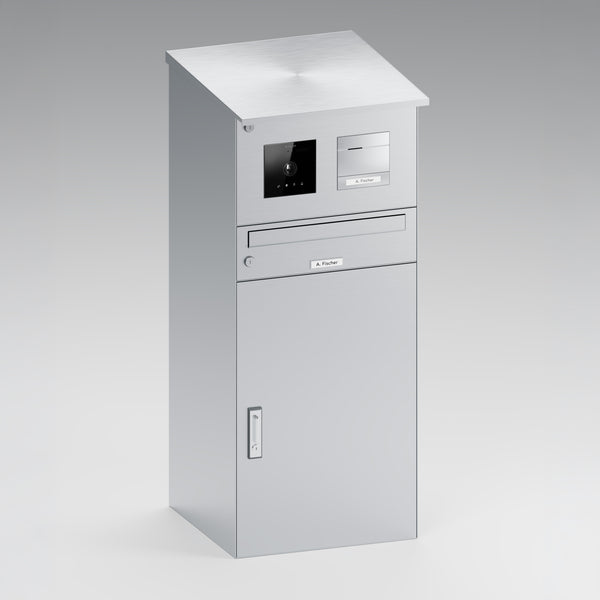 BALTER Standbriefkasten mit Paketfach für 1 Einheit, integrierte EVO-HD-PRO-Module: Kameramodul und Audiomodul mit 1 Ruftaste
